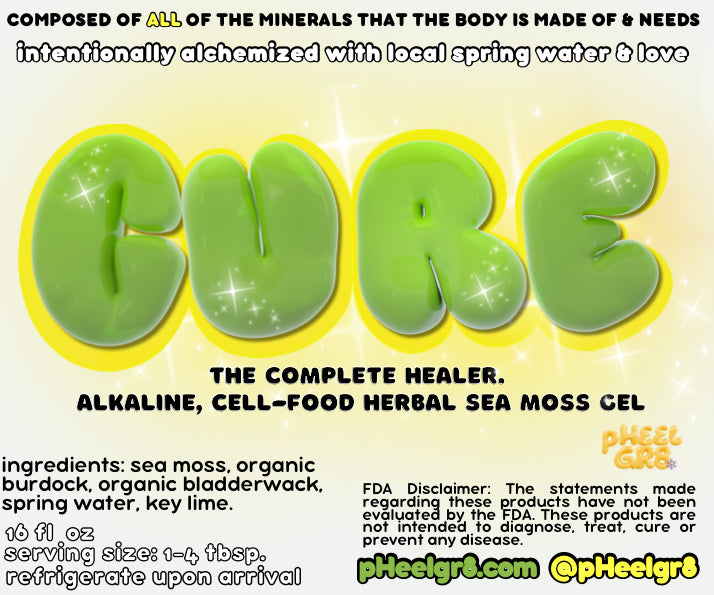 CURE formerly Secret of Life. Cell- Food + Sea Moss Gel (natural SEA flavor)