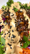 Load and play video in Gallery viewer, tofu poke bowl + sesame secret sauce
